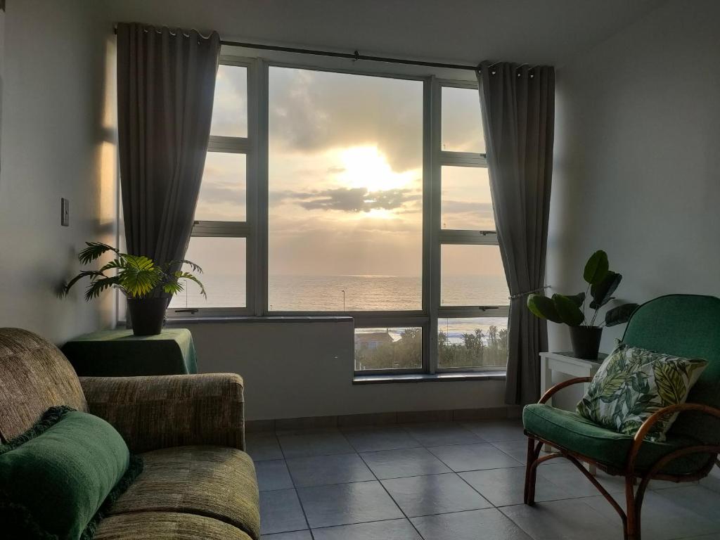 Lounge with sea view at sunset